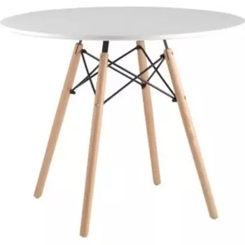 Стол La-Alta Lugano (круглая столешница) белый 90x90