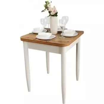 Стол ломберный Wisti 60х60 дуб вотан ноги конусные белые