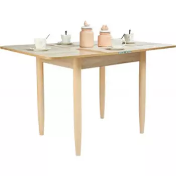 Стол ломберный Wisti 60x60 ЛДСП дуб сонома светлый ноги конусные слоновая кость