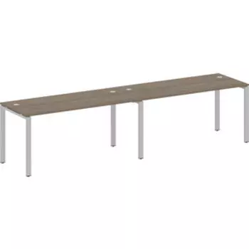 Стол на 2 рабочих места Riva Metal System на П-образном металлокаркасе БП.СМ-2.4 вяз/серый металл 320x72x75