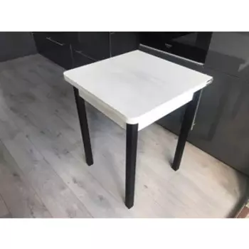 Стол обеденный Катрин ЭКО 60x60 / Бетон пайн белый /Опора Квадро черный (KT19688)