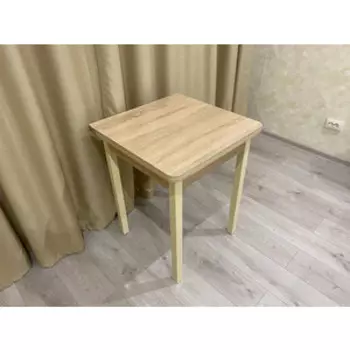 Стол обеденный Катрин ЭКО 60x60 / Дуб сонома /Опора Квадро бежевый (KT19693)