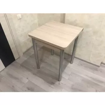 Стол обеденный Катрин ЭКО 60x60 / Ясень шимо светлый /Опора Хром (KT19686)