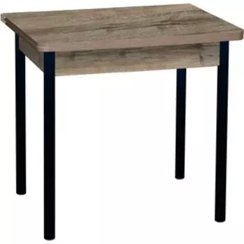 Стол обеденный Катрин Эко 80х60 дуб веллингтон, опора №2 круглая муар черный