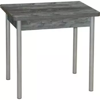 Стол обеденный Катрин Эко 80х60 сосна пасадена, опора №2 круглая серебристый металлик