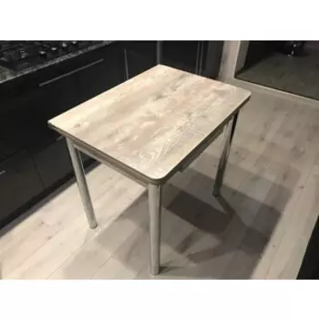 Стол обеденный Катрин ЭКО 80x60 с ящиком / Бетон пайн темный /Опора Хром (KT19676)