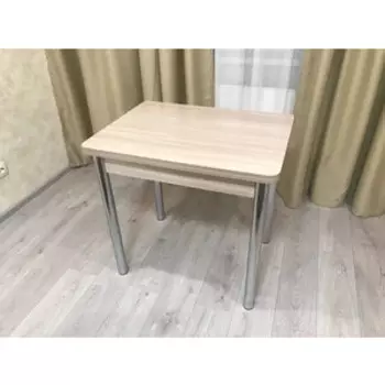 Стол обеденный Катрин ЭКО 80x60 / Ясень шимо светлый /Опора Хром (KT19674)