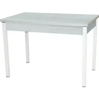 Стол обеденный Катрин Колорадо раздвижной бетон пайн белый, опора Квадро белый муар