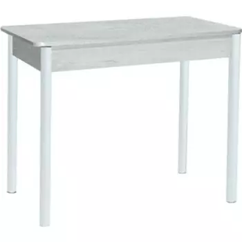 Стол обеденный Катрин Нью йорк раздвижной бетон пайн белый, опора круглая белый муар