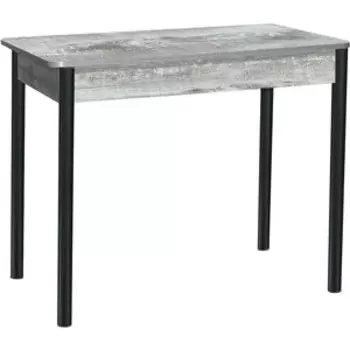 Стол обеденный Катрин Нью йорк раздвижной бетон пайн темный, опора круглая черный муар