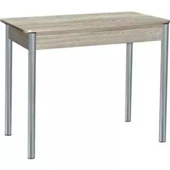 Стол обеденный Катрин Нью йорк раздвижной, дуб сонома, опора круглая серебристый металлик