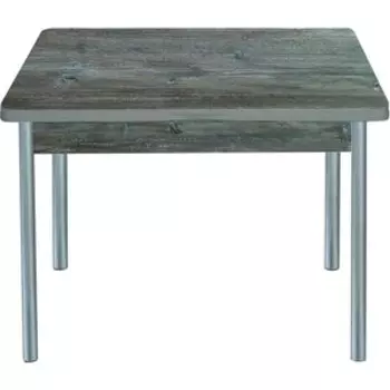 Стол обеденный Катрин Симпл раскладной сосна пасадена, опора №2 круглая серебристый металлик