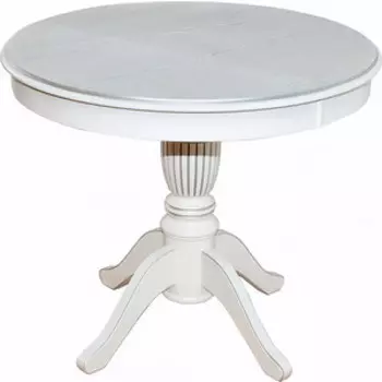 Стол обеденный Мебелик Моро 03 белый/патина 90/120x90