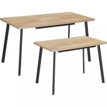 Стол обеденный раздвижной Катрин Бэлфаст флагстафф/опора квадро черный муар (KT19639)