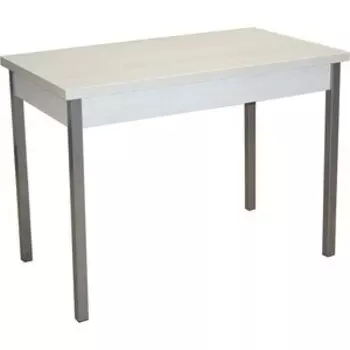 Стол обеденный раздвижной Катрин Бродвей бетон пайн белый/опора квадро серебристый металлик (KT19633)