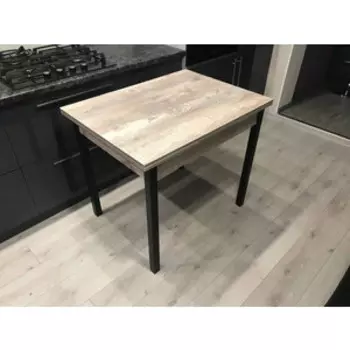 Стол обеденный раздвижной Катрин Джуно/ Бетон пайн темный /Опора Квадро черная (KT19715)