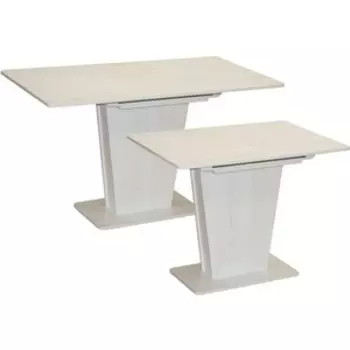 Стол обеденный раздвижной Катрин Эстетика бетон пайн белый/опора бетон пайн белый (KT19645)