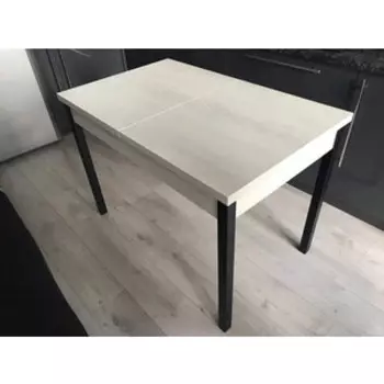 Стол обеденный раздвижной Катрин КОЛОРАДО / Бетон пайн темный/ опора Квадро серебристый металлик'' (KT19701)