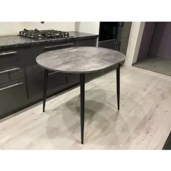 Стол обеденный раздвижной Катрин Стиль/ Цемент темный /Опора редуцированая черная (KT19722)