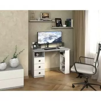 Стол письменный Бител Абри ателье светлое / белый (BIT001369)