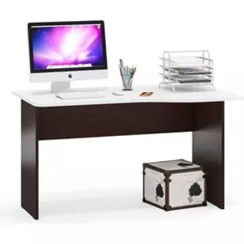 Стол письменный Мебельный двор С-МД-1-04, цвет венге/белый шагрень (1028368)