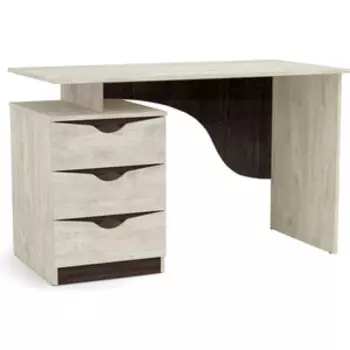 Стол письменный ОЛМЕКО 33.23 Лючия бетон пайн белый/венге/белый