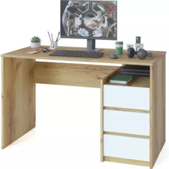 Стол письменный СОКОЛ СПм-21 дуб делано/белый