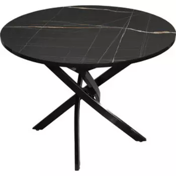 Стол раздвижной Алдио KR-06H мрамор черный d/1000