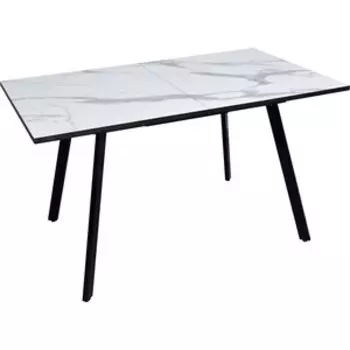 Стол раздвижной Алдио KSt-02M мрамор светлый 140х80 черный