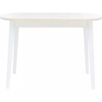 Стол раздвижной Leset Акра 1Р белый/стекло кремовое