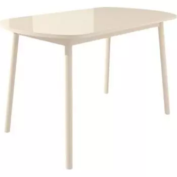 Стол раздвижной Leset Мидел металл кремовый/стекло кремовое