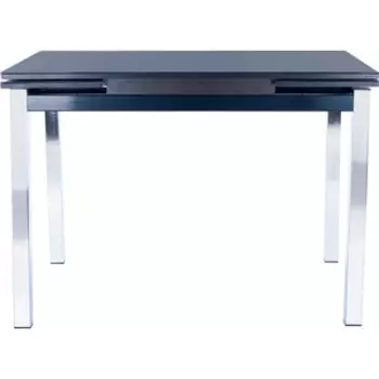 Стол раздвижной Leset Париж 2Р хром/стекло черное