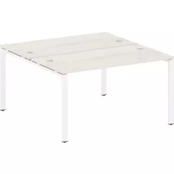 Стол Riva Metal System на П-образном металлокаркасе БП.РАС-СП-2.3 дуб наварра/белый металл 140x147,5x75