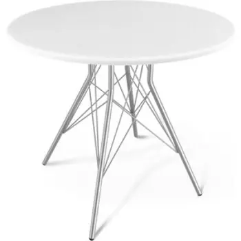 Стол Sheffilton SHT-TU2-1/80 МДФ хром лак/белый