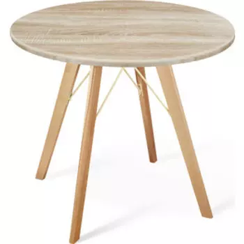 Стол Sheffilton SHT-TU9/80 МДФ прозрачный лак/дуб сонома светлый