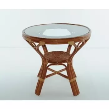 Стол со стеклом Vinotti 02/09A коньяк