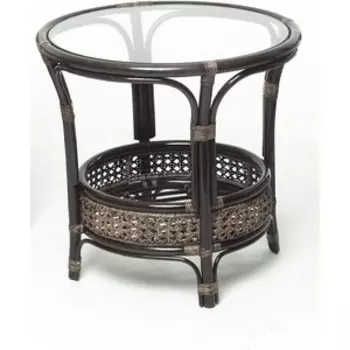 Стол со стеклом Vinotti 02/15A темный коньяк