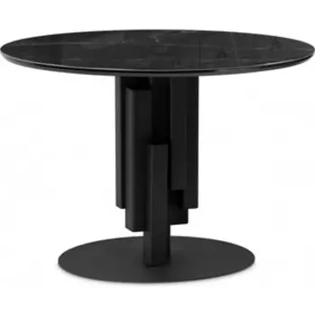 Стол стеклянный Notta Калипсо 110х75 черный мрамор / черный (600470)