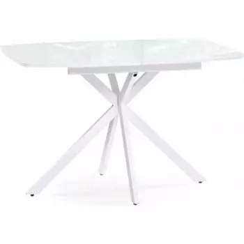 Стол стеклянный Woodville Тамаса 120(150)х70х76 белый (584296)