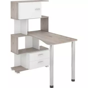 Стол-Стеллаж МЭРДЭС СЛ-5-4СТ-2+БД+БЯ НБЕНБЕ нельсон/белый/нельсон/белый