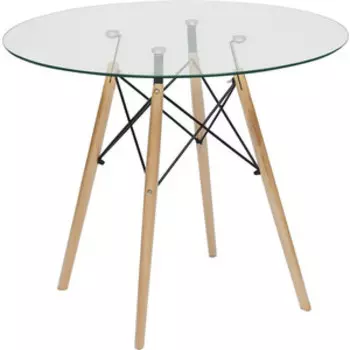 Стол TetChair CINDY GLASS (mod.80GLASS) металл/стекло, D80x75 см, прозрачный
