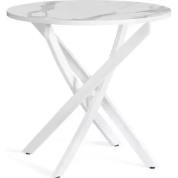 Стол TetChair MANZANA / HPL / металл, Мрамор светлый / белый (20620)