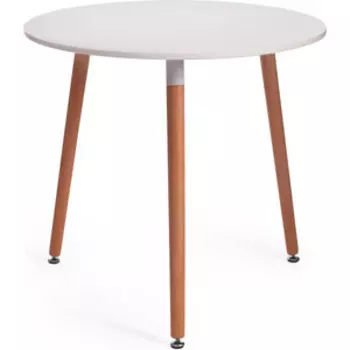 TetChair Стол MARS (mod. T1004) МДФ/дерево, 80 х 80 х 75 см , White (Белый) / Natural (натуральный)