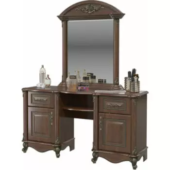 Стол туалетный Мэри Да Винчи СД-04 с зеркалом СД-06, цвет орех