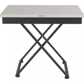 Стол универсальный трансформируемый Мебелик ГЕНРИ белый премиум/чёрный (П0005792)