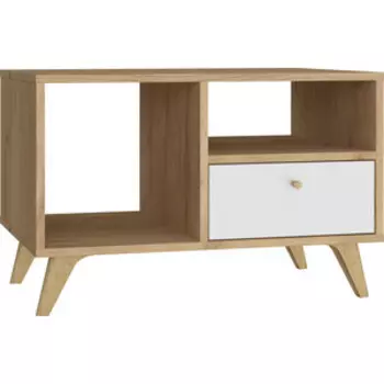 Стол журнальный Compass Ирма ИР-30 дуб крафт золотой/белый структурный