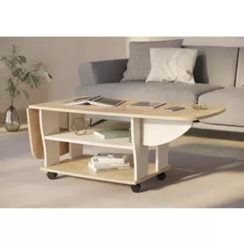 Стол журнальный Гранд Кволити 6-0212 Дуб Крафт Золотой / Сатин