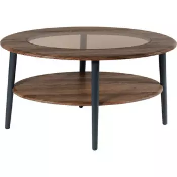 Стол журнальный Калифорния мебель Эль со стеклом СЖС-01 грецкий орех