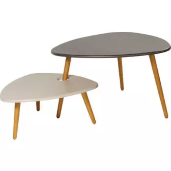 Стол журнальный Мебелик Стилгрей серый лен/бежевый лен