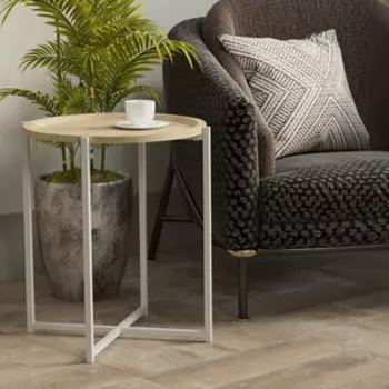 Стол журнальный Мебелик Бьерн дуб санремо/белый